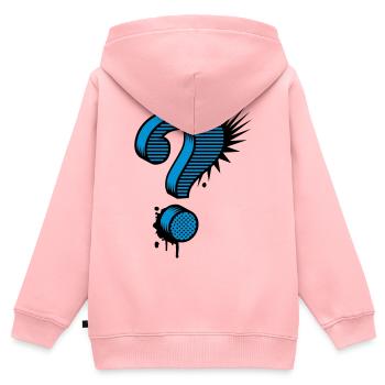 Fragezeichen Graffiti - Kinder Premium Organic Zip Hoodie - Rosa - Hinten - AI Model Kid Female (0cm)