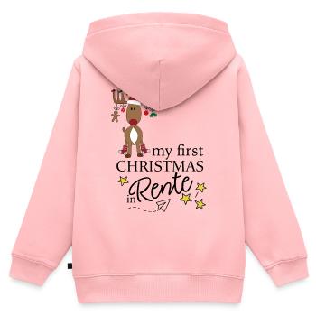 Lustige Geschenke zu Weihnachten mit Elch - Kinder Premium Organic Zip Hoodie - Rosa - Hinten - AI Model Kid Female (0cm)