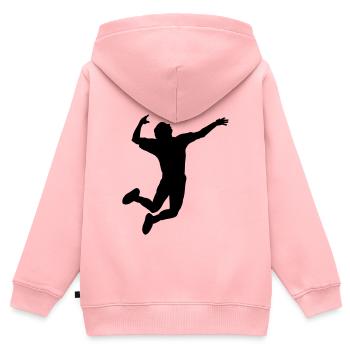 Volleyball gesprungen Schlag oder Service - Kinder Premium Organic Zip Hoodie - Rosa - Hinten - AI Model Kid Female (0cm)