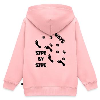 Side by side with dog * - Kids Premium Organic Zip-up Hoodie - rose - Back - AI Model Kid Female (0cm)