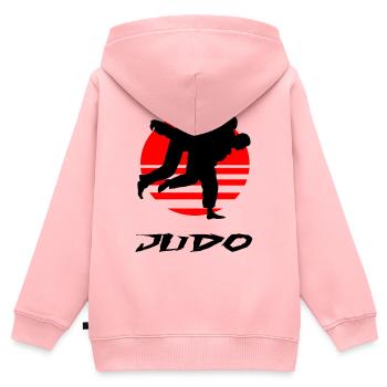 JUDO - Sweat Premium à capuche zippé enfant bio - rose - Dos - AI Model Kid Female (0cm)