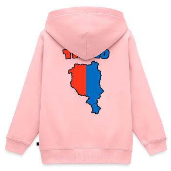 Ticino Karte Rot-Blau - Kinder Premium Organic Zip Hoodie - Rosa - Hinten - AI Model Kid Female (0cm)