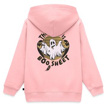 Dieses Jahr ist Boo Schlecht - Kinder Premium Organic Zip Hoodie - Rosa - Hinten - AI Model Kid Female (0cm)