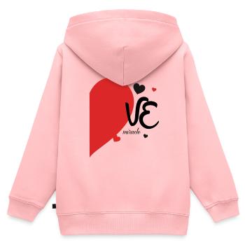 Romantisches Herzblatt-Design auf Textil - Kinder Premium Organic Zip Hoodie - Rosa - Hinten - AI Model Kid Female (0cm)