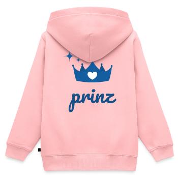 Prinz - Der einzige Prinz mit Krone in Blau - Kinder Premium Organic Zip Hoodie - Rosa - Hinten - AI Model Kid Female (0cm)