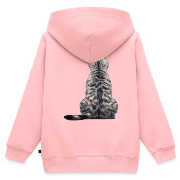 Ägyptische Mau-Katze - Kinder Premium Organic Zip Hoodie - Rosa - Hinten - AI Model Kid Female (0cm)
