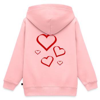 rotes Herz rot Herzen rot Herz Geschenk - Kinder Premium Organic Zip Hoodie - Rosa - Hinten - AI Model Kid Female (0cm)