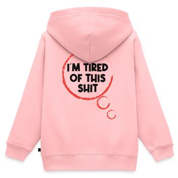 Gleichgültig Statement Ist Mir Egal - Kinder Premium Organic Zip Hoodie - Rosa - Hinten - AI Model Kid Female (0cm)