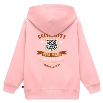 Zebra-Diplom - Kinder Premium Organic Zip Hoodie - Rosa - Hinten - AI Model Kid Female (0cm)