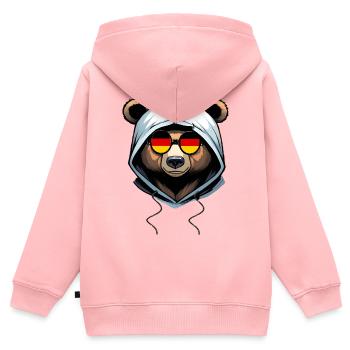 Bear wearing a hoodie - Kids Premium Organic Zip-up Hoodie - rose - Back - AI Model Kid Female (0cm)