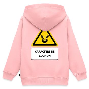 Caractère de cochon - Sweat Premium à capuche zippé enfant bio - rose - Dos - AI Model Kid Female (0cm)