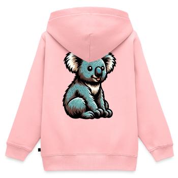 Koala - Kinder Premium Organic Zip Hoodie - Rosa - Hinten - AI Model Kid Female (0cm)
