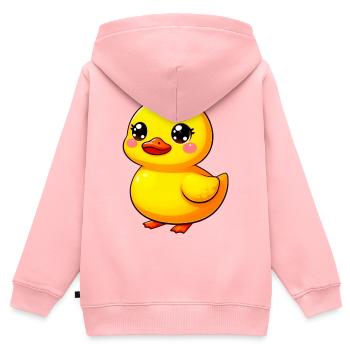 Caneton Canard Canard Canard - Sweat Premium à capuche zippé enfant bio - rose - Dos - AI Model Kid Female (0cm)