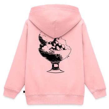 Eisbecher - Kinder Premium Organic Zip Hoodie - Rosa - Hinten - AI Model Kid Female (0cm)
