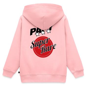 Papy super rare - Sweat Premium à capuche zippé enfant bio - rose - Dos - AI Model Kid Female (0cm)