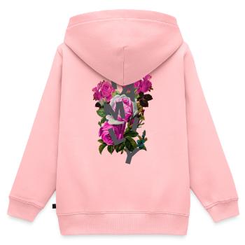 Florale Familienmonogramm Collage - Kinder Premium Organic Zip Hoodie - Rosa - Hinten - AI Model Kid Female (0cm)
