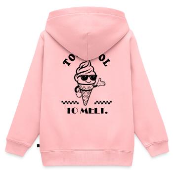 Trop froid pour fondre - Sweat Premium à capuche zippé enfant bio - rose - Dos - AI Model Kid Female (0cm)