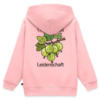 Grüne Stachelbeeren am Zweig - Kinder Premium Organic Zip Hoodie - Rosa - Hinten - AI Model Kid Female (0cm)