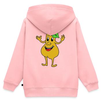 Lustige Birne - Kinder Premium Organic Zip Hoodie - Rosa - Hinten - AI Model Kid Female (0cm)