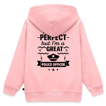 Pas parfait mais un super flic - Sweat Premium à capuche zippé enfant bio - rose - Dos - AI Model Kid Female (0cm)