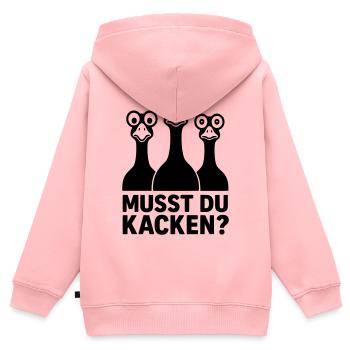 musst du kacken witzig kinder gänse glubschaugen - Kinder Premium Organic Zip Hoodie - Rosa - Hinten - AI Model Kid Female (0cm)