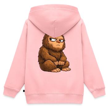 Humour drôle de Monstre Sasquatch Bigfoot - Sweat Premium à capuche zippé enfant bio - rose - Dos - AI Model Kid Female (0cm)