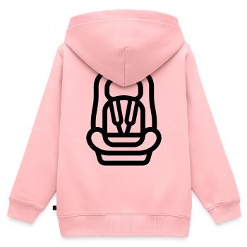 siège auto bébé - Sweat Premium à capuche zippé enfant bio - rose - Dos - AI Model Kid Female (0cm)