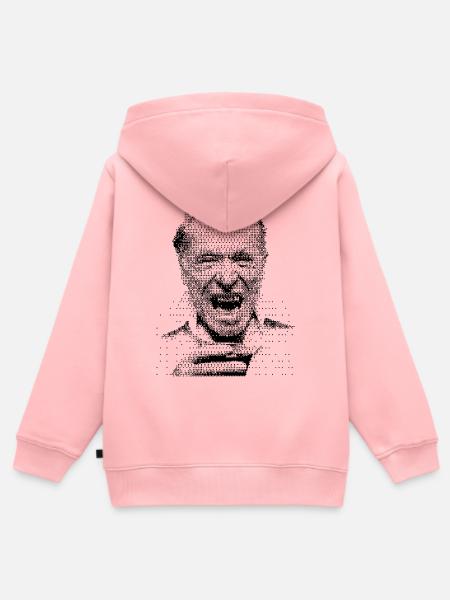 Charles Bukowskis Rasterporträt - Kinder Premium Organic Zip Hoodie - Rosa