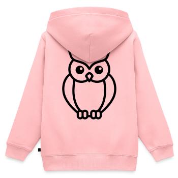 chouette - Sweat Premium à capuche zippé enfant bio - rose - Dos - AI Model Kid Female (0cm)
