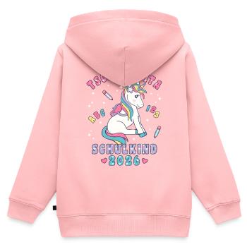 Schulkind 2026 Einschulung Einhorn Mädchen - Kinder Premium Organic Zip Hoodie - Rosa - Hinten - AI Model Kid Female (0cm)