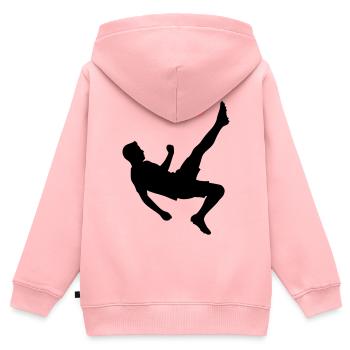 Dynamischer Fallrückzieher Fußball - Kinder Premium Organic Zip Hoodie - Rosa - Hinten - AI Model Kid Female (0cm)