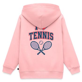 I Love Tennis Shirt, Cool Tennis Fan Style - Kinder Premium Organic Zip Hoodie - Rosa - Hinten - AI Model Kid Female (0cm)