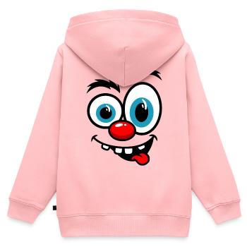 Bunte Clown-Karikatur - Kinder Premium Organic Zip Hoodie - Rosa - Hinten - AI Model Kid Female (0cm)