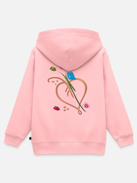 Blumenranke - Kinder Premium Organic Zip Hoodie - Rosa