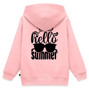 Hello Summer Sonnenbrille SVG Design - Kinder Premium Organic Zip Hoodie - Rosa - Hinten - AI Model Kid Female (0cm)