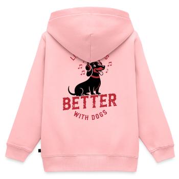 Adorateur de musique avec un casque - Sweat Premium à capuche zippé enfant bio - rose - Dos - AI Model Kid Female (0cm)