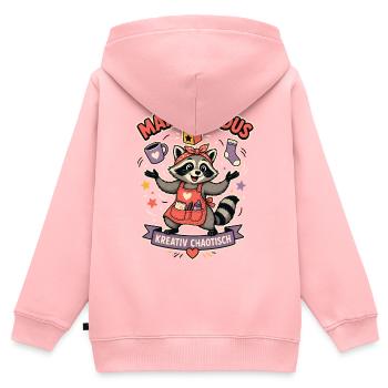 Mama-Modus – kreativ chaotisch - Kinder Premium Organic Zip Hoodie - Rosa - Hinten - AI Model Kid Female (0cm)