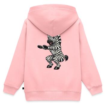 Zebra macht Kniebeuge - Kinder Premium Organic Zip Hoodie - Rosa - Hinten - AI Model Kid Female (0cm)