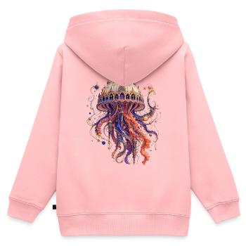 Goldkuppel Feenqualle - Kinder Premium Organic Zip Hoodie - Rosa - Hinten - AI Model Kid Female (0cm)