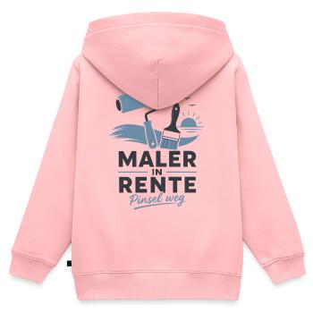 Maler in Rente – Pinsel weg & Farbrolle Grafik - Kinder Premium Organic Zip Hoodie - Rosa - Hinten - AI Model Kid Female (0cm)