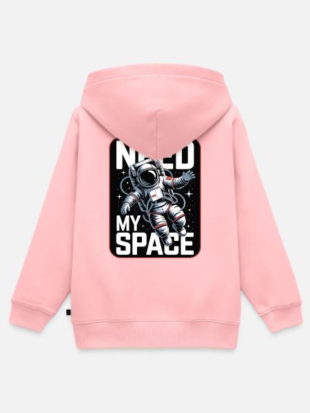 Need My Space Astronaut - Kinder Premium Organic Zip Hoodie - Rosa