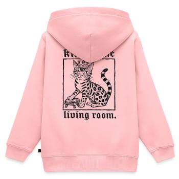 Königliche Bengal Katze - Kinder Premium Organic Zip Hoodie - Rosa - Hinten - AI Model Kid Female (0cm)