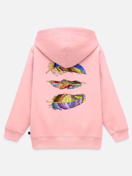Feder - Kinder Premium Organic Zip Hoodie - Rosa