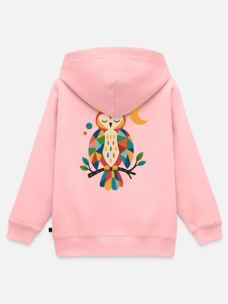 Geometrische Eulenfarben - Kinder Premium Organic Zip Hoodie - Rosa