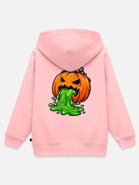 Giftiger Halloween Kürbis - Kinder Premium Organic Zip Hoodie - Rosa