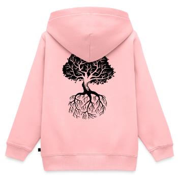 Roots - Kinder Premium Organic Zip Hoodie - Rosa - Hinten - AI Model Kid Female (0cm)