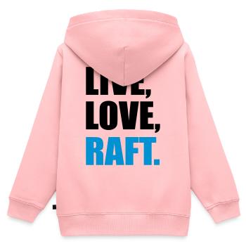 rafting - Sweat Premium à capuche zippé enfant bio - rose - Dos - AI Model Kid Female (0cm)