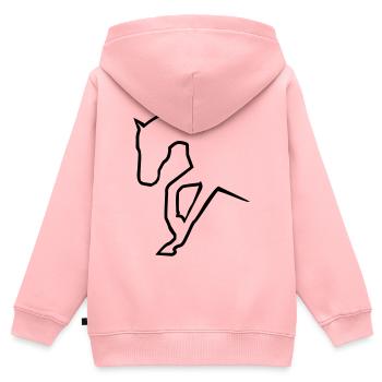 6061912 121501634 sliding stop - Kinder Premium Organic Zip Hoodie - Rosa - Hinten - AI Model Kid Female (0cm)
