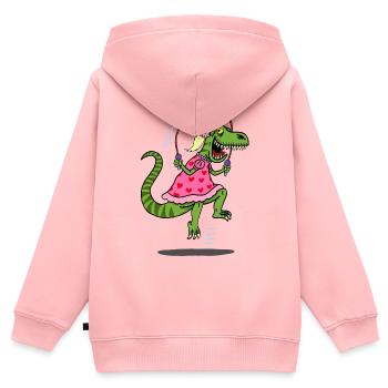 Die List des Tyrannosaurus Rex - Kinder Premium Organic Zip Hoodie - Rosa - Hinten - AI Model Kid Female (0cm)