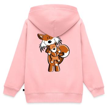 Fox with baby fox - cartoon gift - children - Kids Premium Organic Zip-up Hoodie - rose - Back - AI Model Kid Female (0cm)